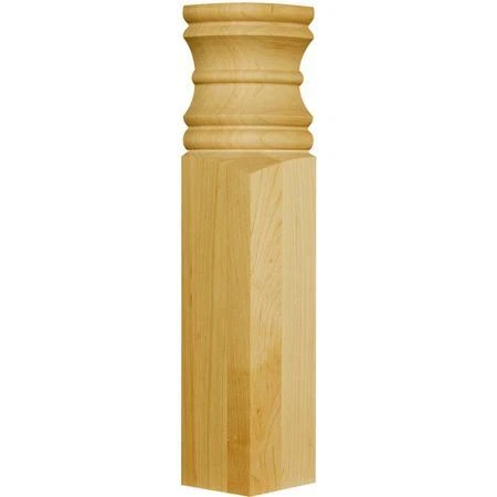 OSBORNE WOOD PRODUCTS 6992W 10 x 2 5/8 x 1 3/4 Corner Plinth with Mod. Spool in