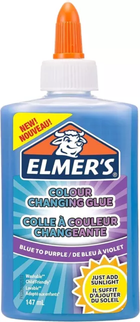 Elmer's Color Cambiando Pva Pegamento Azul A Morado 147ML Gran para Slime