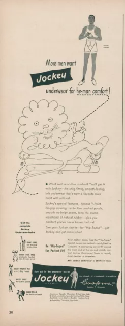 1949 Jockey Underwear Vintage Print Ad He-Man Comfort Hip-Tape Sports Coopers L2