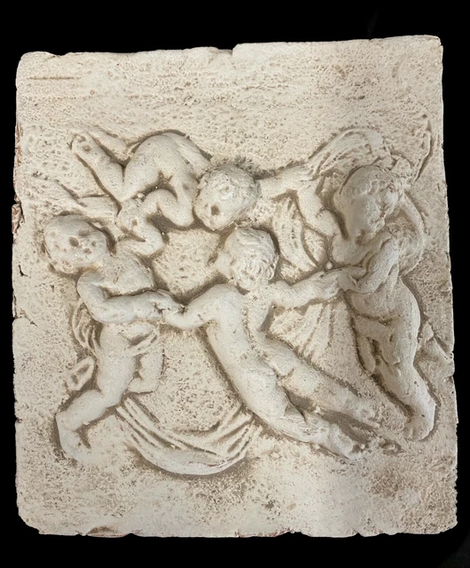 Importante terracota catalana de mediados del siglo XIX. Ángeles de la guarda. 1