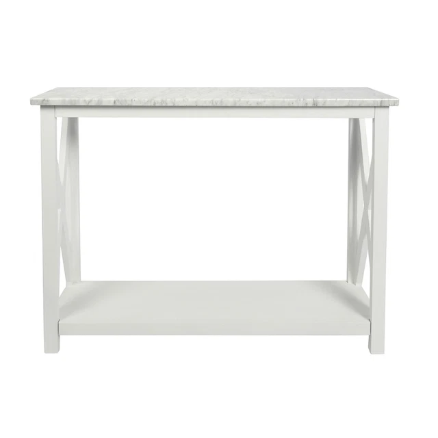 Modern Durable Agatha Italian Carrara White Marble Console Table With White