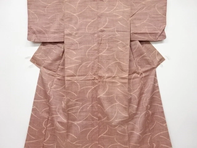 6652347: Japanese Kimono / Antique Kimono / Tsumugi / Woven Abstract Pattern