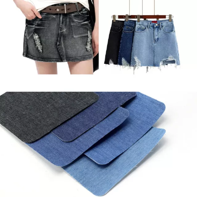 Iron On Repair Mending Jeans Trousers Fabric Patches Cotton Denim Quick Fix