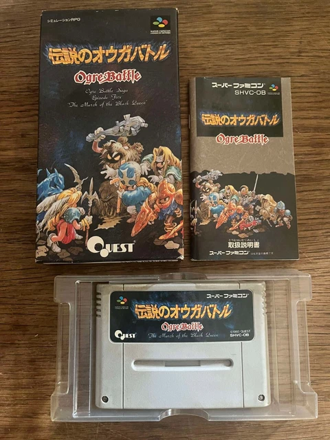 Jeu Super Famicom "Ogre Battle : The March Of The Black Queen" - Version Japonaise COMPLÈTE, Très Bon état