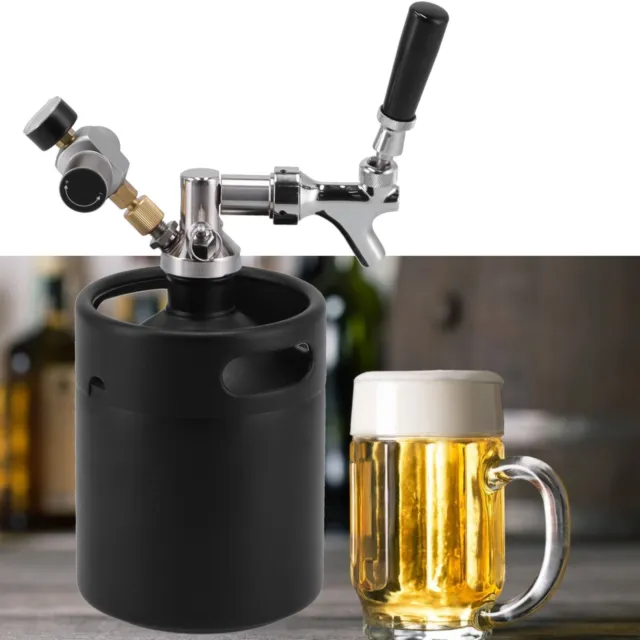 Bierbauen Bier Fass Starter Keg 2L  Edelstahl mit Zapfhahn Home DIY Brewing