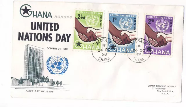 Ghana 1958 Registered First Day Cover United Nations #36-382 Accra to New York U