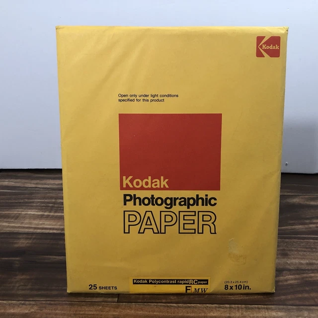 Kodak Polycontrast Paper F MW Glossy 8x10 - 25 Sheets NOS Sealed Exp: 1976
