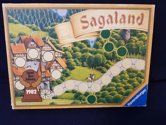 SAGALAND Gesellschaftsspiel Komplett 1982 Vintage Braune Version