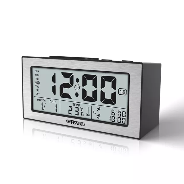 Digital Alarm Clock for Bedrooms Night Alarm Clocks  Desk Clock Large Display