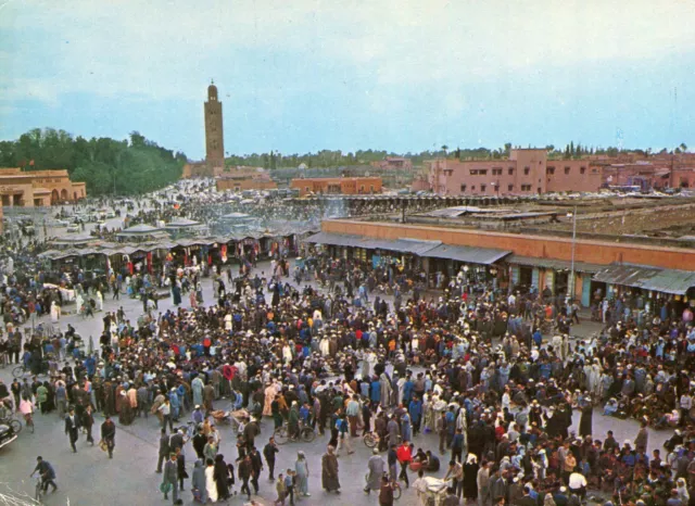 Carte MAROC MARRAKECH Vue sur la place Djemaâ El Fna