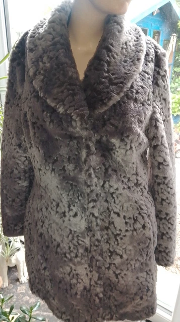 LADIES DAVID EMANUEL Stunning Grey Faux Fur Coat Bust 40 Length 37 Size 12 20.00 PicClick UK