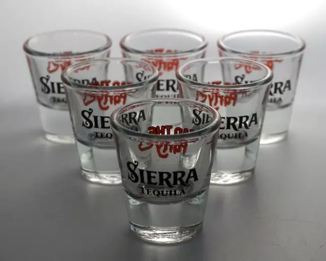 Sierra Tequila Shot Glas Stamper Kurze Shots Gläser 6x "Lead the Party Spass NEU