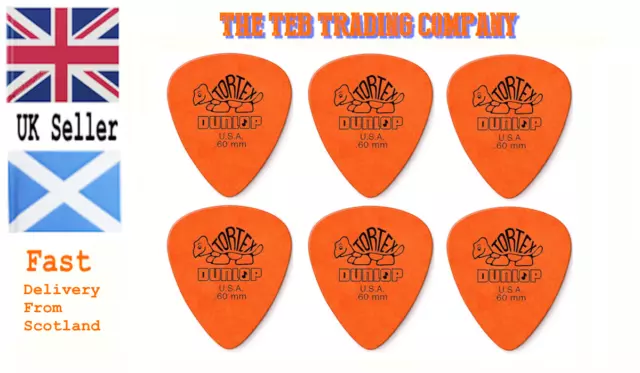 Dunlop Tortex Standard Guitar Pick Plectrum - Orange 0.60mm - Pack Of 6