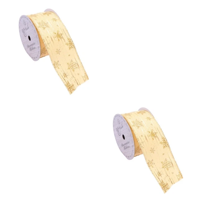 2x Weihnachten Geschenk Band Stoff Urlaub Partei Bänder Assorted Schneeflocke