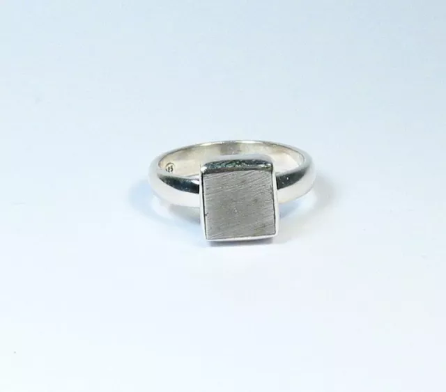 Ring Meteorit Muonionalusta / UK M 1/2 / US 6.4 / U 53 / 925 Sterlingsilber