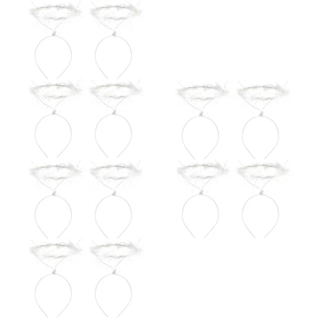 12 Pcs Christmas Party Costume Angel Headband Black Accessories Women Props