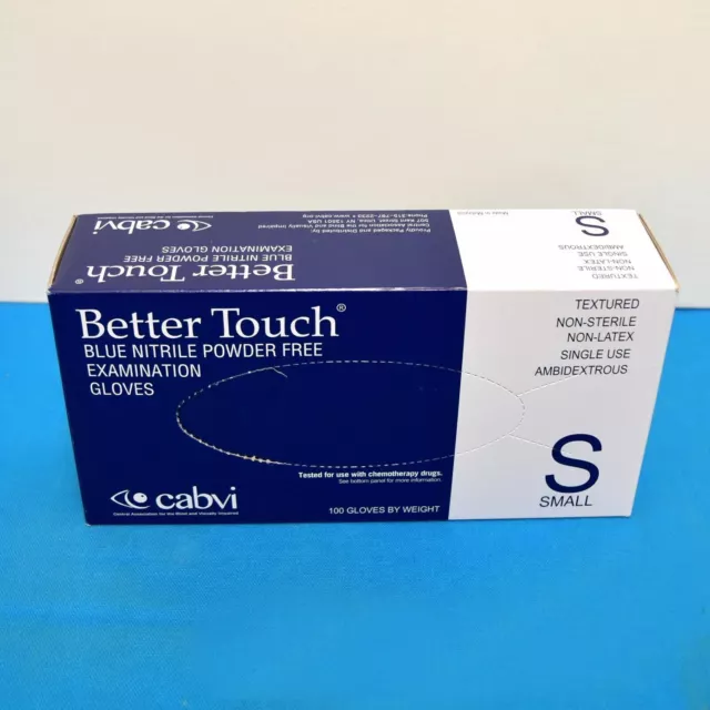 Cabvi Better Touch Nitrile Powder Free 4 mil Examination Gloves Small 100 Count