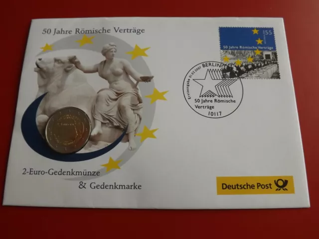 *Numisbrief Deutschland *50 Jahre Römische Verträge mit 2 Euro 2007  * (ALB16)