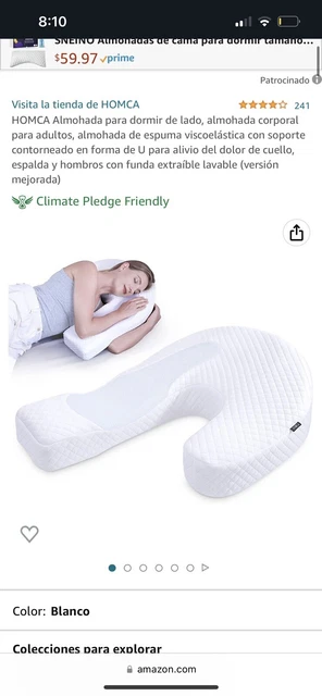 HOMCA Pillow for Side Sleeper Body Pillow for Adults Memory Foam Pillow with