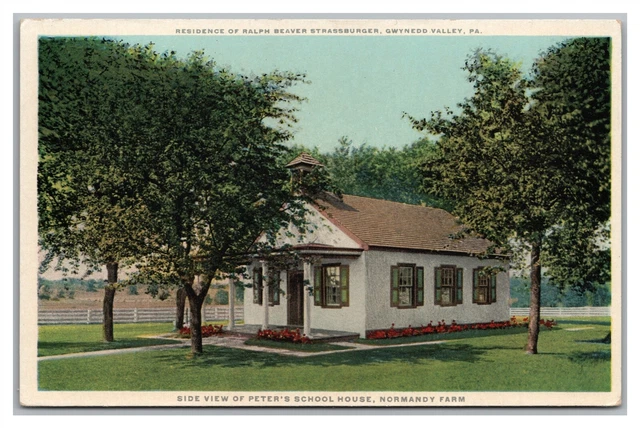 Postcard PA Gwynedd Valley Peter's School House Normandy Farm c1910s Q24