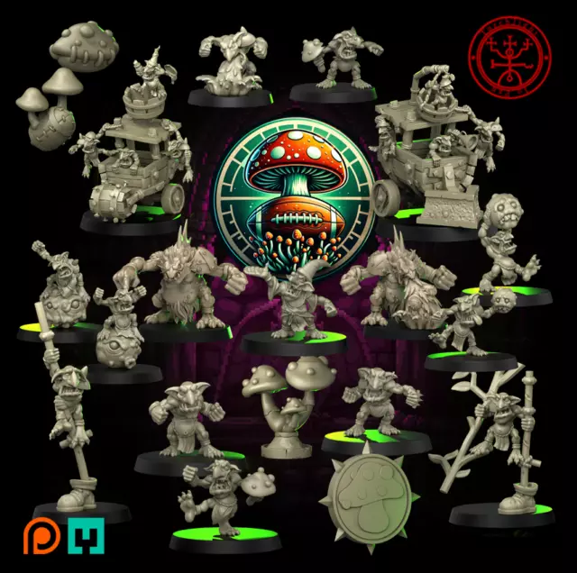 SHROOMS OF DOOM! a Snotling Fantasy Football Team Torchlight  Models.