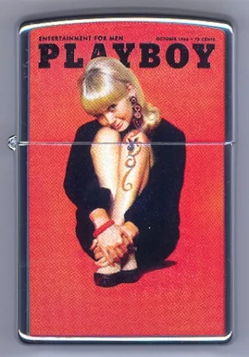 Zippo Playboy October 66 Cover Satin Chrome Windproof Lighter NEW RARE