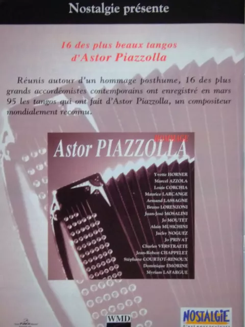 Publicité Nostalgie C'est Pour Toujours Présente 16 Tangos D'astor Piazzolla