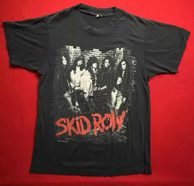 Vintage 1989 Skid Row Youth Gone Wild Sebastian Bach Black T-shirt Size M