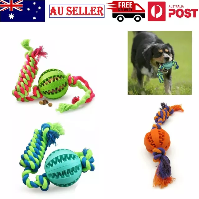 Pet Dog Chew Molars Toys With Rope Knots Indestructible Rubber Dog Training Ball