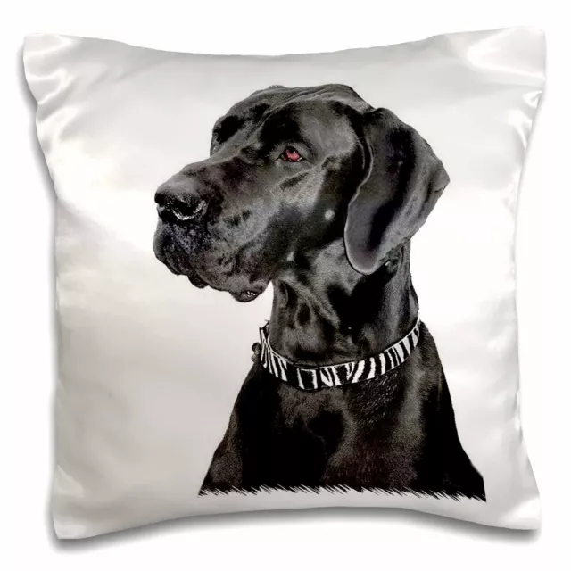 3dRose Black Great Dane 16x16 inch Pillow Case