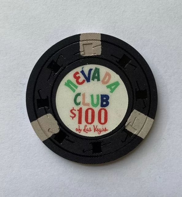 Nevada Club $100 Casino Chip Las Vegas Nevada Vintage