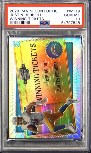 2020 Contenders Optic Winning Ticket #WT19 Justin Herbert PSA 10 Gem Mint