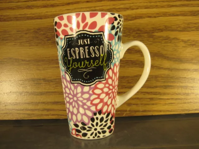 Espresso Yourself Cafe Chic Tall Stoneware Coffee Mug Clay Art