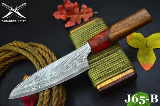 Custom San Mai 12.6"OAL Hand Forged Damascus Steel Chef Knife Handmade (J65-B)