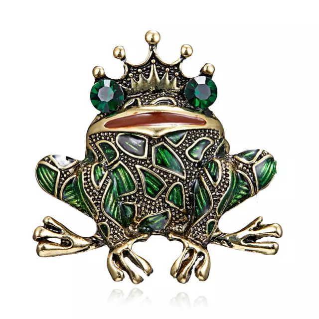 Crystal Frog Brooches for Women Animal Pin Luxury Vintage Jewelry Accessories