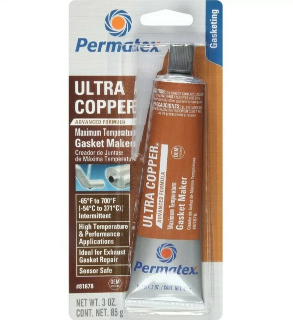 PERMATEX ULTRA COPPER Sensor Safe HighTemp RTV Silicone Gasket Maker 3