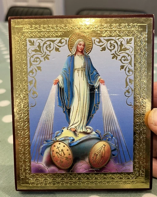 OUR LADY OF Grace Wooden Wall Plaque 13 cm x 10.5 cm £2.50 - PicClick UK