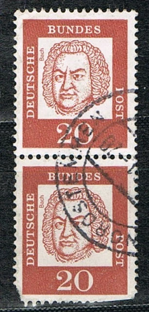 Bedeutende Deutsche 020, 352 x senkrechtes Paar, gestempelt, ohne Fluoreszenz