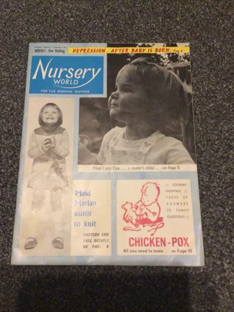 1965 mag Nursery World for the modern mother CHICKEN POX Post Natal Depression