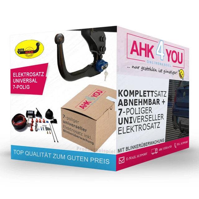 AHK für Fiat Tipo Fließheck ab 16 vertikal abnehmbar + 7-polig E-Satz ABE