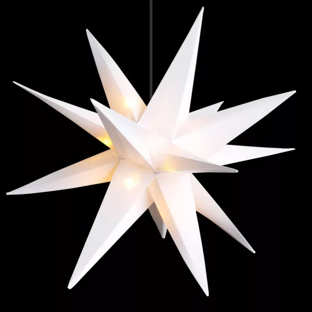 LED Weihnachtsstern 3D warm weiß - 25 cm - Fenster Deko Leucht Stern Timer Außen
