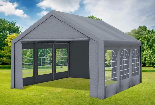 Partyzelt 4x5m Grau PVC Festzelt Pavillon wasserdicht Profi-Qualität Classic