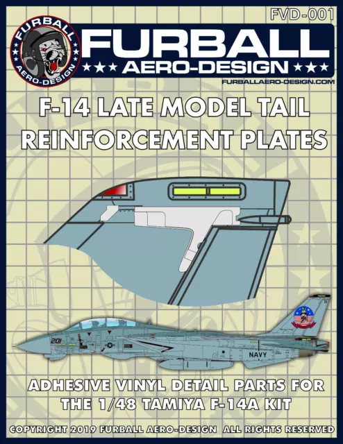 1/48 Furball Vinyl F-14 Tail Reinforcement Plates fot the Tamiya Kit