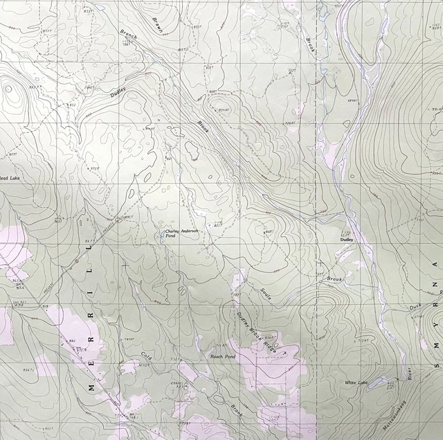 MAP SMYRNA MILLS Maine 1986 Topographic Geo Survey 124000 27 x 22