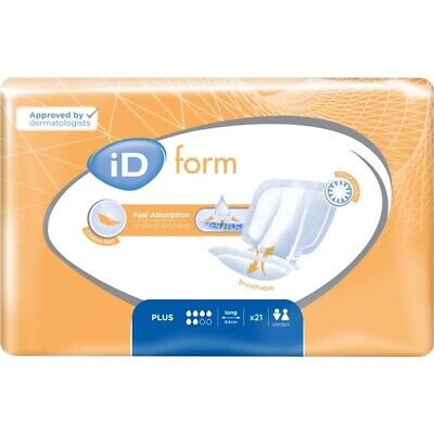 Almohadillas de incontinencia iD Expert Form Plus, selladas, sin abrir - Paquete de 21 - Talla 2