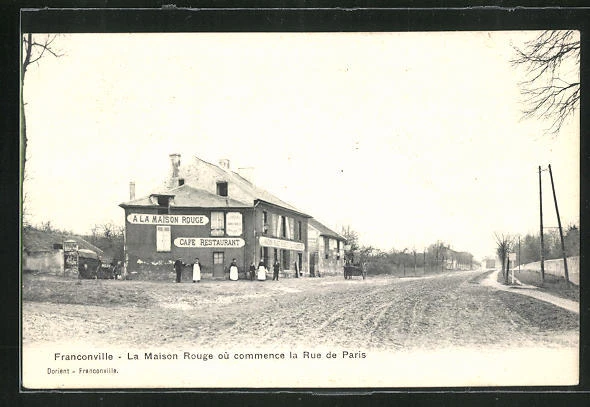 CPA Franconville, La Maison Rouge ou commence la Rue de Paris