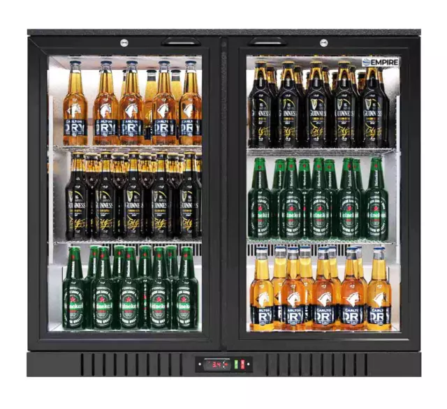 Hinged Double 2 Door Back Bar Bottle Cooler Fridge Ideal For Pubs / Restaurant