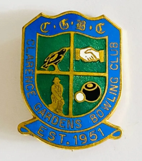 Clarence Gardens Bowling Club Badge Pin Rare Vintage (L2)