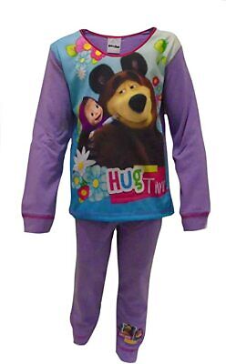 Girls Toddler Masha And The Bear Nightwear Pyjamas Set Age 18 months to 5 Years