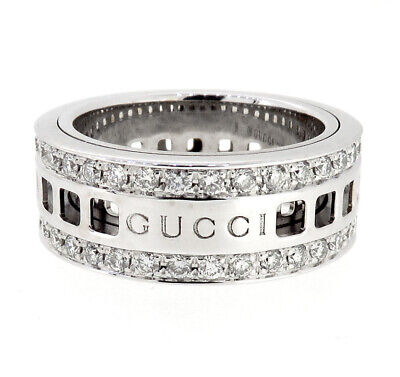 Gucci Italy Spinning 18k White Gold Diamond Band Eternity Ring $4,950.00